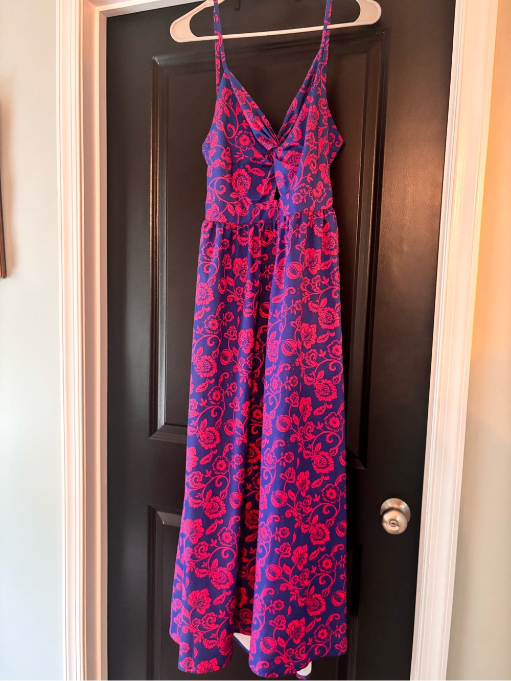 Cupshe Purple Maxi Dress with Pink Floral Print